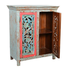 Jali Carved Indian Solid wood Multi coloured Sideboard