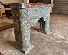 Antique Indian Hand Carved Solid Wood Console Hall Table