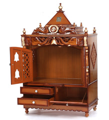 Sheesham Wood Handmade Mandir Home Temple In Brown