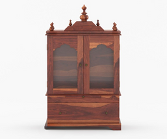 Handmade Sheesham Wood Home Temple in Honey Finish