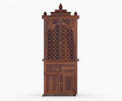 Handmade Home Decor Sheesham Wood Home Temple in Brown Finish