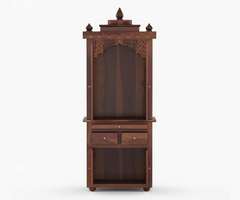 Handmade Home Decor Sheesham Wood Home Temple in Brown Finish