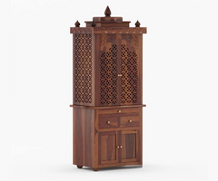 Handmade Home Decor Sheesham Wood Home Temple in Brown Finish