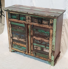 Reclaimed wood boat timber small Sideboard Buffet Cabinet 90x40x100cm