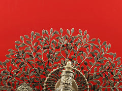 Indian Lord Krishna Playing Flute Under a Tree Brass Statue