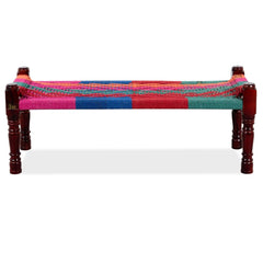 Indian Solid Wood Handmade Rajasthani Charpai Bench Khat Manjhi Woven Charpai Daybed