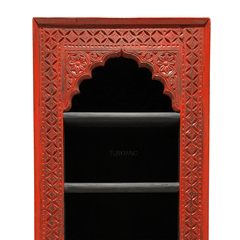 Mehrab Indian Hand Carved Solid Wood Bookshelf B31