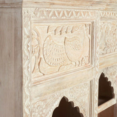 Mehrab Indian Carved bookshelf Arch Window Antique style Jharokha book display shelf B15  -  