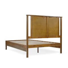 The Gileteen Solid Wood King Sized Bed in Rustic Dark Brown