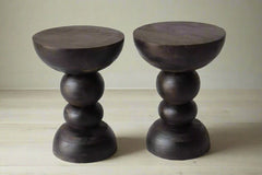 Indian Hand Carved Reclaimed Wood Side Table 10