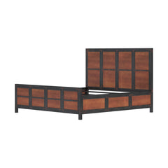 Miller Industrial Indian Solid Wood Iron Platform Bed