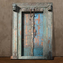 Indian Vintage Antique Hand Carved Solid Wooden Door 24
