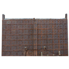 Indian Vintage Antique Hand Carved Reclaimed Wood Door Panel 107