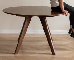 Hand Carved Round Solid Wood Dining Table  22