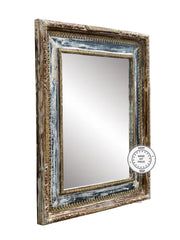 Solid Indian Wood Mirror with Bleached Brass Frame