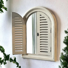 Arch Hand Carved Solid Wooden Window Mirror 67