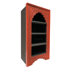 Mehrab Indian Hand Carved Solid Wood Bookshelf B31