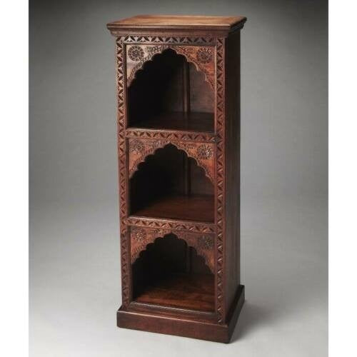 Mehrab Indian Carved bookshelf Arch Window Antique style Jharokha book display shelf B16  -  