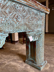 Antique Indian Hand Carved Solid Wood Console Hall Table