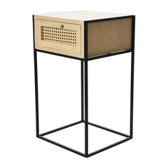 Angle  Industrial Metal  & Wood Bedside Table 21