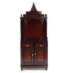 Large Sized Handmade Solid Wood Home Temple In Brown