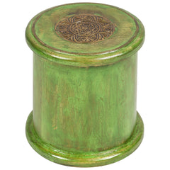 Embossed Antique Brass work Drawer Round Brass Work Green