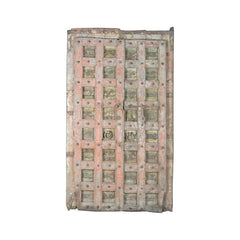 Indian Vintage Antique Hand Carved Reclaimed Wood Door Panel 93