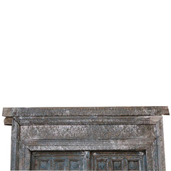 Indian Vintage Antique Hand Carved Reclaimed Wood Door 16