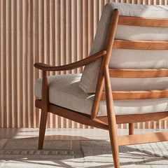 The Gileteen Wooden Fabric Arm Chair for Living Room