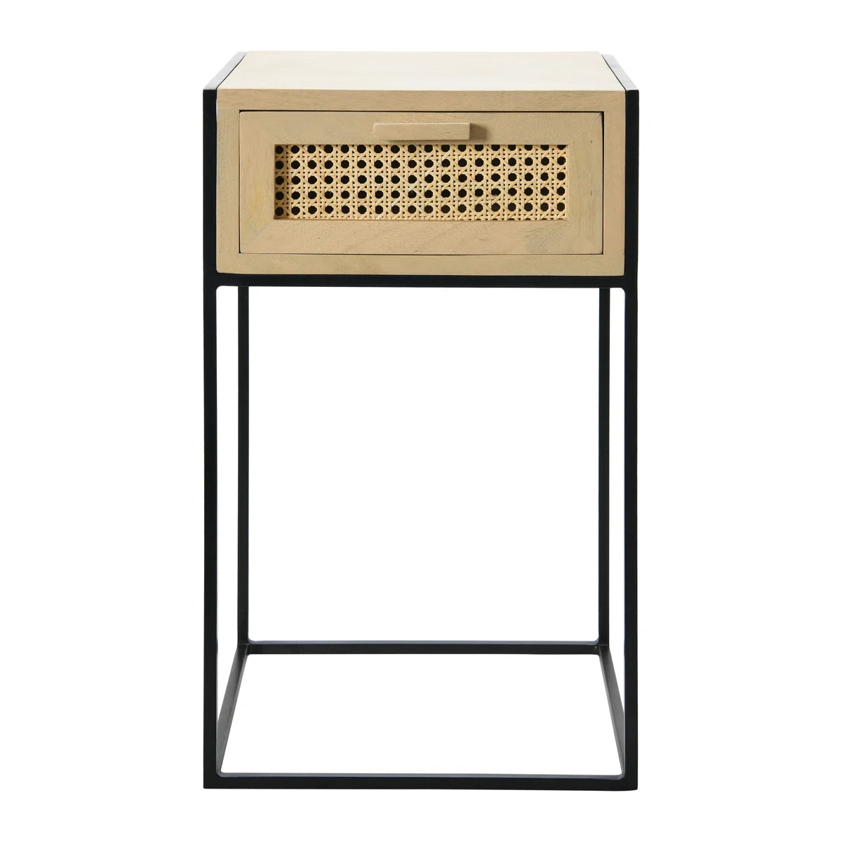 Angle  Industrial Metal  & Wood Bedside Table 21