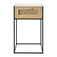 Angle  Industrial Metal  & Wood Bedside Table 21