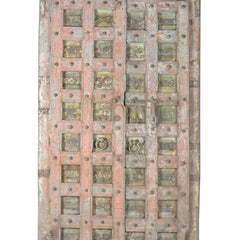 Indian Vintage Antique Hand Carved Reclaimed Wood Door Panel 93