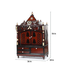 Sheesham Wood Handmade Mandir Home Temple In Brown