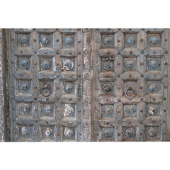 Indian Vintage Antique Hand Carved Reclaimed Wood Door 16