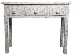 Maaya White Mother Of Pearl Hall Table