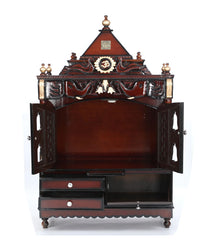 Sheesham Wood Handmade Mandir Home Temple In Brown