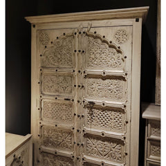 Indian Hand Carved Solid Wooden Cupboard Wardrobe D33