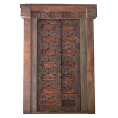Indian Vintage Antique Hand Carved Reclaimed Teak Wood Door 94