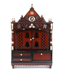 Sheesham Wood Handmade Mandir Home Temple In Brown