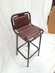 Industrial Leather Metal High Bar Chair