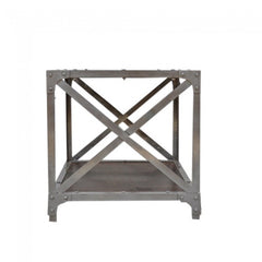 Angle Industrial Lamp Side Table Chocolate 50x50cm