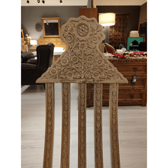 Antique Indian Hand Carved Solid Wood Foldable Chair 01