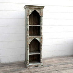 Mehrab Indian Carved bookshelf Arch Window Antique style Jharokha book display shelf B30  -  