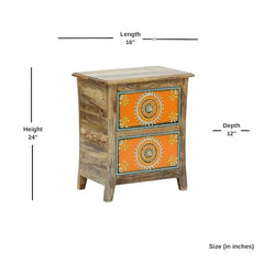 Pandora Hand Painted Indian Solid Wood Bedside Table