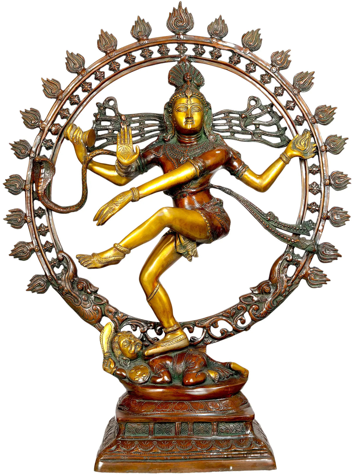 Indian Lord Nataraja Shiva Brass Statue