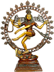 Indian Lord Nataraja Shiva Brass Statue