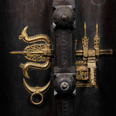 Indian Vintage Antique Hand Carved Wooden Door 18