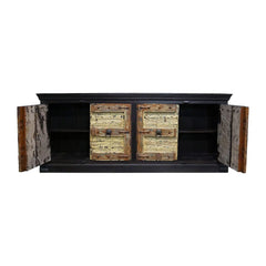 Indian Antique Old Door Rustic Solid Wood Sideboard