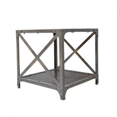 Angle Industrial Lamp Side Table Chocolate 50x50cm