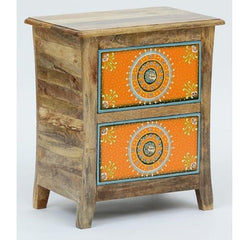 Pandora Hand Painted Indian Solid Wood Bedside Table